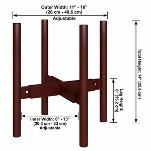 Soporte Ajustable para Macetas de Madera Sólida, para Macetas de 8-12 Pulgadas, Moderno y Minimalista, Exhibidor para Sala de Estar - Product Image 5