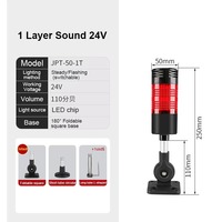 Lampu Peringatan LED Tiga Warna Bahan PC Multi Lapisan Non-Reflektif Indikator Alarm Suara untuk Otomasi Industri