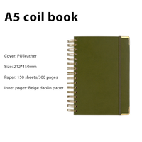 Carnet à spirales imperméable et durable de qualité supérieure, anti-chute, A4, B5, A5, en cuir, avec bande élastique, bloc-notes pour étudiants, papier épais