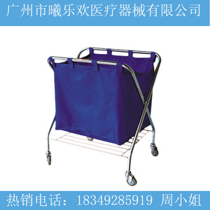 รถเข็นผ้าลินินสแตนเลสสีน้ำเงินพร้อมล้อสำหรับใช้ในโรงพยาบาล รุ่น Joyful Abundance - Product Image 2