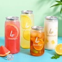 Boîtes en plastique PET transparentes avec logo personnalisé et anneau de traction à motifs, fabricant de canettes de soda faciles à ouvrir