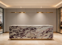 Dalles de marbre Calacatta Viola Bagley violet haut de gamme en pierre naturelle, table basse sur mesure, comptoirs de cuisine intérieurs/extérieurs pour hôtels