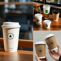 Porte-gobelets jetables pour café, thé, boissons chaudes, à emporter, porte-gobelets 1/2/4 pour livraison, porte-gobelets à emporter avec impression de votre logo