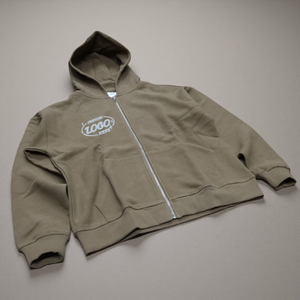 Sweat à capuche pour homme en tricot de polyester gaufré de haute qualité avec logo brodé personnalisé, poche kangourou, fermeture éclair - Product Image 1