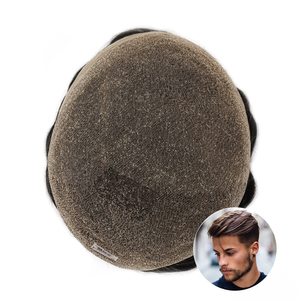 Prótesis Capilar Transpirable de Encaje Francés <span class=keywords><strong>para</strong></span> Hombre, Sistema de Reemplazo de Cabello Invisible con Encaje, Peluca <span class=keywords><strong>para</strong></span> Hombre - Product Image 1