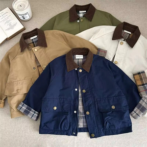 <span class=keywords><strong>Veste</strong></span> d'automne pour enfants, manteau à carreaux pour garçons, <span class=keywords><strong>coupe</strong></span>-<span class=keywords><strong>vent</strong></span> décontracté pour bébé - Product Image 4