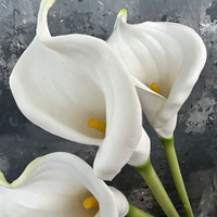 Bouquets de lys artificiels blancs en PU, vente en gros d'usine, parfaits pour la décoration de mariage, l'ornementation de la maison et les accessoires de photographie