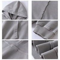 Sudadera con Capucha Oversize Lavada a la Piedra, Hombros Caídos, Teñido en Prenda, 100% Algodón French Terry, Sin Cordón, Unisex, Estilo Urbano, Personalizable
