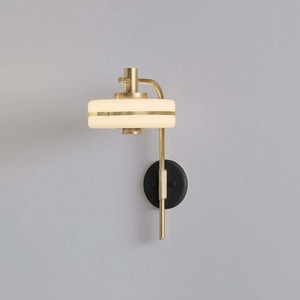 Lámpara de pared moderna minimalista con acabado dorado, pantalla de cristal, portalámparas E27, fuente de alimentación LED, 110V, 240V, iluminación para dormitorio y sala de estar - Product Image 2