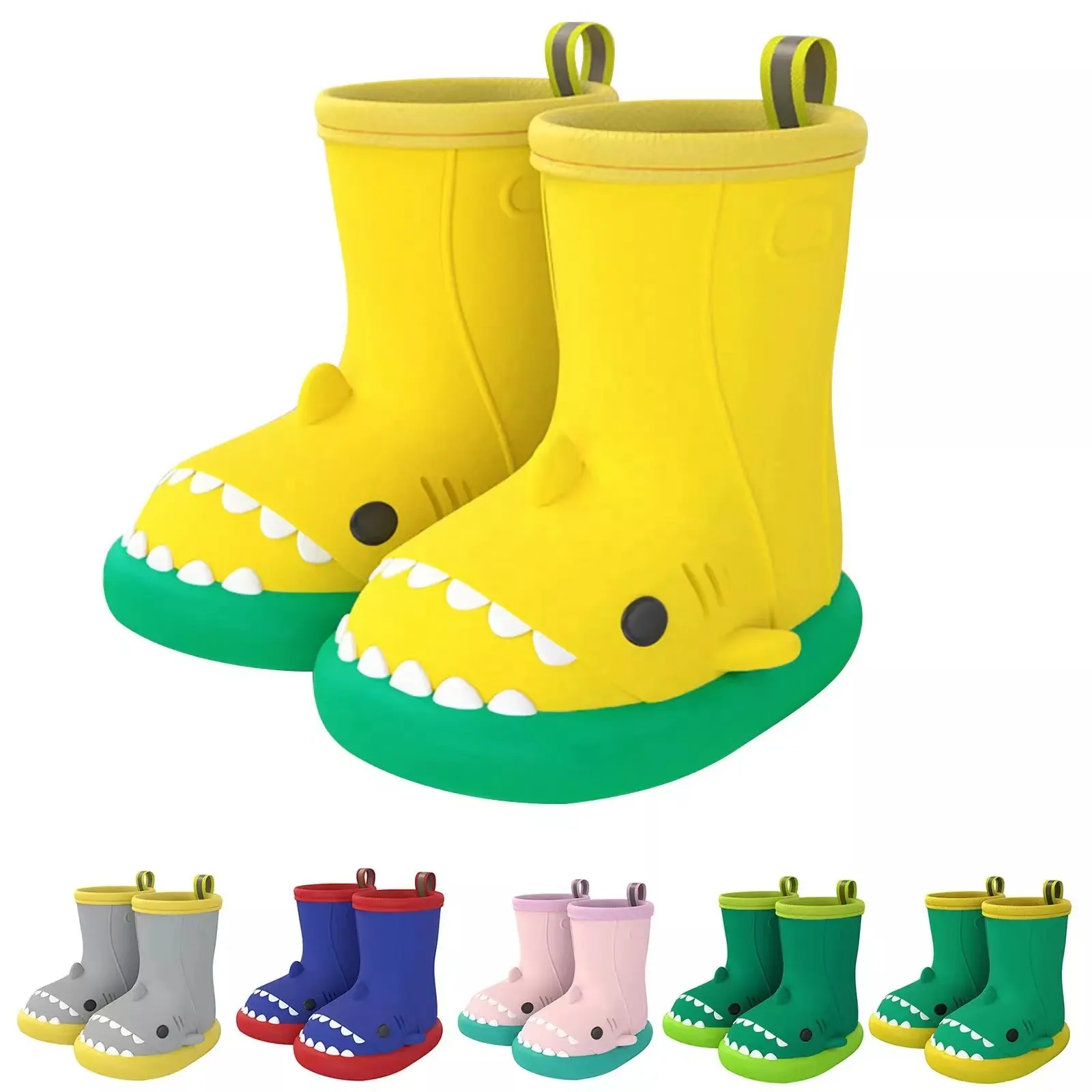 Stivali da pioggia per bambini in Pvc impermeabile per cartoni animati stivali da pioggia per bambini scarpe da bambino in tessuto di cotone stivali invernali Unisex materiale in PVC caviglia e stivaletto