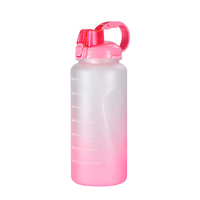 Bouteille d'eau en plastique écologique PETG sans BPA de 64 oz (2 litres) avec marqueur de temps