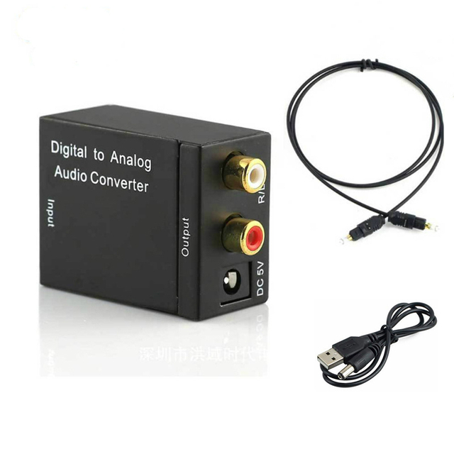 Audio Converter Digital to Analog Audio Cable Converter Digital Optical Coaxial RCA Toslink Signal to Analog Home Theater for TV