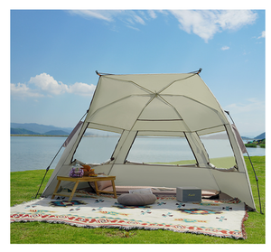 Tente de plage automatique Oxford pour 3-4 personnes, abri solaire UPF 50+, auvent de camping coupe-vent avec sac de transport pour utilisation en extérieur - Product Image 4