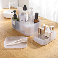 Boîtes de Rangement en Plastique pour la Maison, Bacs de Maquillage, Organisation, Fourre-Tout Pratique, Empilable, Salle de Bain, Vanité, Comptoir