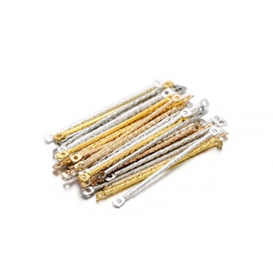 Varillas para pendientes de 15-40 mm, corte baguette cónico con agujeros para la fabricación de pendientes, accesorios de joyería DIY, chapadas en hierro, color aleatorio. - Product Image 2