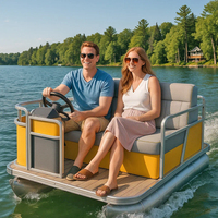 Nuevo Diseño 2025 Bote Pontón Pequeño para 2 Personas con Motor Eléctrico para Río y Lago en Venta