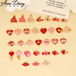 Collar con Colgante de Corazón de Melocotón con Llave de Amor y Aceite que Gotea, Accesorios para el Día de San Valentín, Hazlo Tú Mismo - Product Image 2