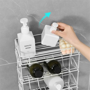Cross-border Household Modern Hotel Bathroom Storage Rack Diagonally Placed <b>Vanity</b> Rack Zinc Alloy Punch-Free Countertop Mounted - Product Image 5