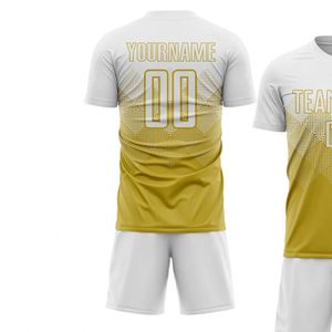 Conjunto de Uniforme de Fútbol Blanco Dorado, Camiseta y Pantalones Cortos, Ligero y de Alto Rendimiento para Entrenamiento de Equipo y Partidos de Liga - Product Image 3