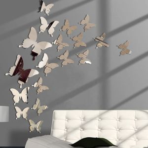 12Pcs/<b>set</b> Butterflies Reflective PET <b>Wall</b> <b>Mirror</b> Decal <b>Wall</b> Art Decor Self-adhesive 3D Butterfly <b>Mirror</b> <b>Wall</b> Stickers - Product Image 4