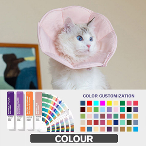 <span class=keywords><strong>Collier</strong></span> Élizabetain Ajustable pour Grand <span class=keywords><strong>Chat</strong></span>, <span class=keywords><strong>Collier</strong></span> Élégant pour Chien, Coque de Protection Durable et Douce pour Animaux avec Rivets, Aide à Empêcher de Lécher les Plaies Post-Opératoires - Product Image 4