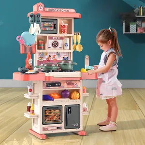 Ensembles de jouets de cuisine pour enfants jeux de simulation de pulvérisation 43 pièces mini jouets de cuisine pour enfants ensemble d'évier de cuisine véritable jeu jouets de cuisine pour enfants