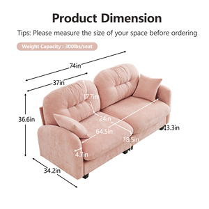 Divano Componibile Cloud in Tessuto Chenille, Design Ergonomico Trapuntato, Schiuma ad Alta Densità, Facile da Montare, per Soggiorni - Product Image 2