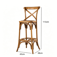Chaise de salle à manger MULIGNA élégante en bois massif, empilable, pour usage commercial extérieur, hôtels, restaurants, banquets de mariage, chaise de bar