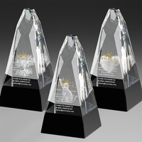 Premio de trofeo de madera de cristal personalizado Noble para reconocimiento corporativo Regalo de negocios Trofeo de cristal de alta calidad con base de madera