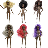 Vente en gros de poupées noires africaines gothiques de haute qualité, poupées en plastique multi-articulées à peau noire, 7-14 ans
