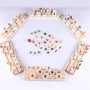 Juego de Dominó Mexicano de Madera con Fichas Coloridas y Soportes Resistentes, Juego de Mesa para Fiestas Familiares, de 2 a 8 Jugadores - Product Image 1