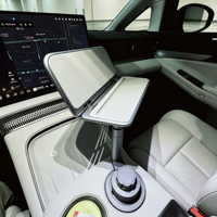Table pliante flottante pour voiture, plateau multifonctionnel en cuir pour siège arrière, pour modification de l'intérieur de la voiture