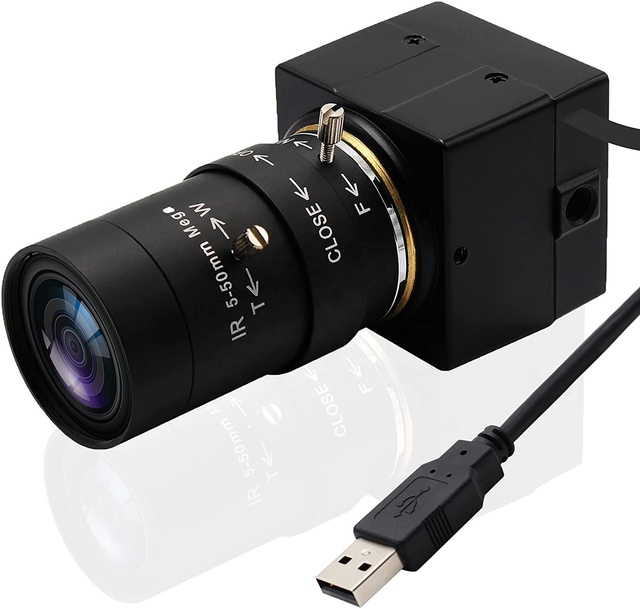 ELP Webcam 4K 30fps High Definition USB Camera IMX415 Mini Video Camera with 5-50mm 10X Zoom Lens