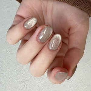 Venta al por mayor <span class=keywords><strong>Uñas</strong></span> Prensa en las <span class=keywords><strong>uñas</strong></span> Venta caliente Ojo de gato Color puro Corto Redondo 24 piezas Hecho a máquina Medio hecho a mano Lujo - Product Image 3
