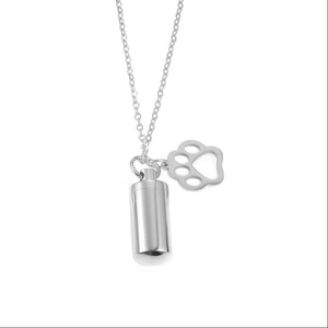 Kalung liontin botol parfum berbentuk kubus dengan desain cakar hewan peliharaan dari baja anti karat, polesan tinggi, perhiasan populer. - Product Image 6