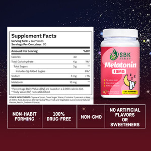 OEM ODM Health Melatonin 10MG Gummies 140 Count Strawberry Flavor Sleep Support Dietary <b>Supplement</b> - Product Image 2