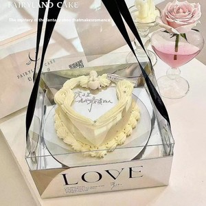 Caja de Regalo de Flores de Cartón Minimalista Portátil, Caja de Embalaje para Regalo del Día de San Valentín Qixi, Caja de Rosas con Ventana Transparente de PVC y Espejo - Product Image 4