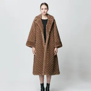 Long Trench Coats For Woman Genuine Mink Fur guangzhou women coat fur faux fur plus size coats