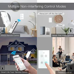 Ventilador <span class=keywords><strong>de</strong></span> Techo Inteligente con Luz, Android <span class=keywords><strong>Bar</strong></span>, Nuevo, WiFi, Control <span class=keywords><strong>de</strong></span> 2/3 Vías, OLED, Compatible con Alexa, Google Home, Smart Life/Tuya APP, Control Remoto RF - Product Image 5