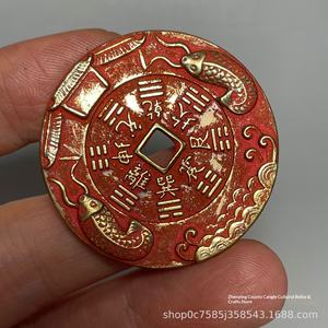 Традиционный китайский культурный бронзовый амулет-монета — гравированный талисман-подвеска с духовными надписями, украшение для дома на удачу - Product Image 5