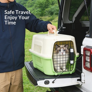 छोटे बिल्ली कुत्ते हवाई वाहक पालतू खेप बॉक्स आधुनिक डिजाइन पोर्टेबल लुभावनी यात्रा अनुकूल वर्ग आकार का पीपी वाहक बैग - Product Image 2