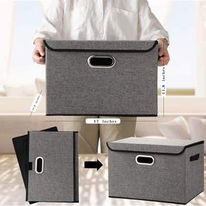 High Quality Foldable Fabric <strong>Storage</strong> Boxes <strong>Bins</strong> With <strong>Lid</strong> for Dress Clothes Toy <strong>Storage</strong> - Product Image 4