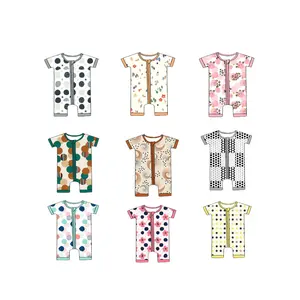 Wholesale Bamboo/Modal/Organic Cotton/Silkmilk Baby Clothing Boy Short Romper Neutral Double Zipper Little Boys Romper Factory
