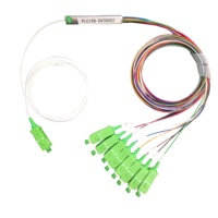 Divisor plc de fibra óptica, tubo de acero Tipo 1x8 con conector SC, divisor plc de fibra óptica