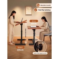 Table d'appoint en bois Sommibon pour salon, table de canapé, bureau de chambre, table de chevet mobile, bureau d'ordinateur pliable et réglable en hauteur avec roulettes
