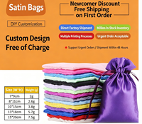 Pochette en satin recyclable personnalisable avec logo, sac cadeau en soie pour perruques, sac à cordon en satin de haute qualité pour le rangement et les cadeaux