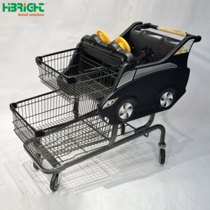 Gemelos Asientos dobles para bebés Estilo americano <span class=keywords><strong>Carrito</strong></span> de compras negro <span class=keywords><strong>Carrito</strong></span> de supermercado - Product Image 5