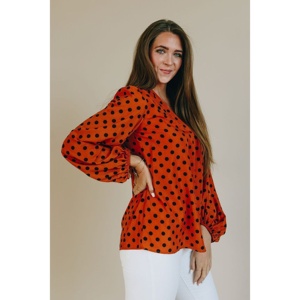 TD Love youes Boo Top manica a palloncino con colletto arricciato Vintage Chiffon lavorato a maglia tinta unita Western per ufficio XL per la primavera autunno - Product Image 5