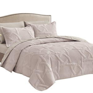 Ensemble <span class=keywords><strong>de</strong></span> literie luxueux 6 pièces, <span class=keywords><strong>taille</strong></span> Queen, jacquard en polyester, couvre-<span class=keywords><strong>lit</strong></span> matelassé 220x240, technique <span class=keywords><strong>de</strong></span> tissage inspirée des hôtels - Product Image 5