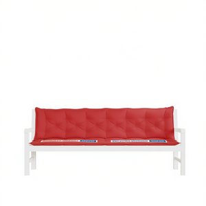 Ensemble de coussins de banc d'extérieur en tissu Oxford rouge, 100% polyester, durable, matelassé, rectangulaire, amovible, lavable, utilisable toute l'année - Product Image 1
